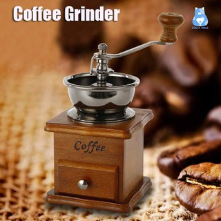 เครื่องบดเม็ดกาแฟ สแตนเลส ที่บดกาแฟ Coffee Grinder แบบมือหมุน (กล่องไม้คลาสสิค)