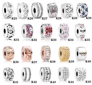 Pandora สร้อยข้อมือ เงินสเตอร์ลิง S925 ประดับลูกปัดซิลิโคน ของขวัญวันเกิด สําหรับสุภาพสตรี p825 DIY