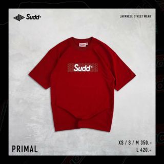 Sudd®  เสื้อยืดโอเวอร์ไซส์ รุ่น Primal สีแดง