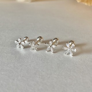 (โค้ด X8SFXJ ลด 20%) A.piece  จิวเงินแท้ [all silver 925] Flower piercing (ราคาต่อ 1 ข้าง)