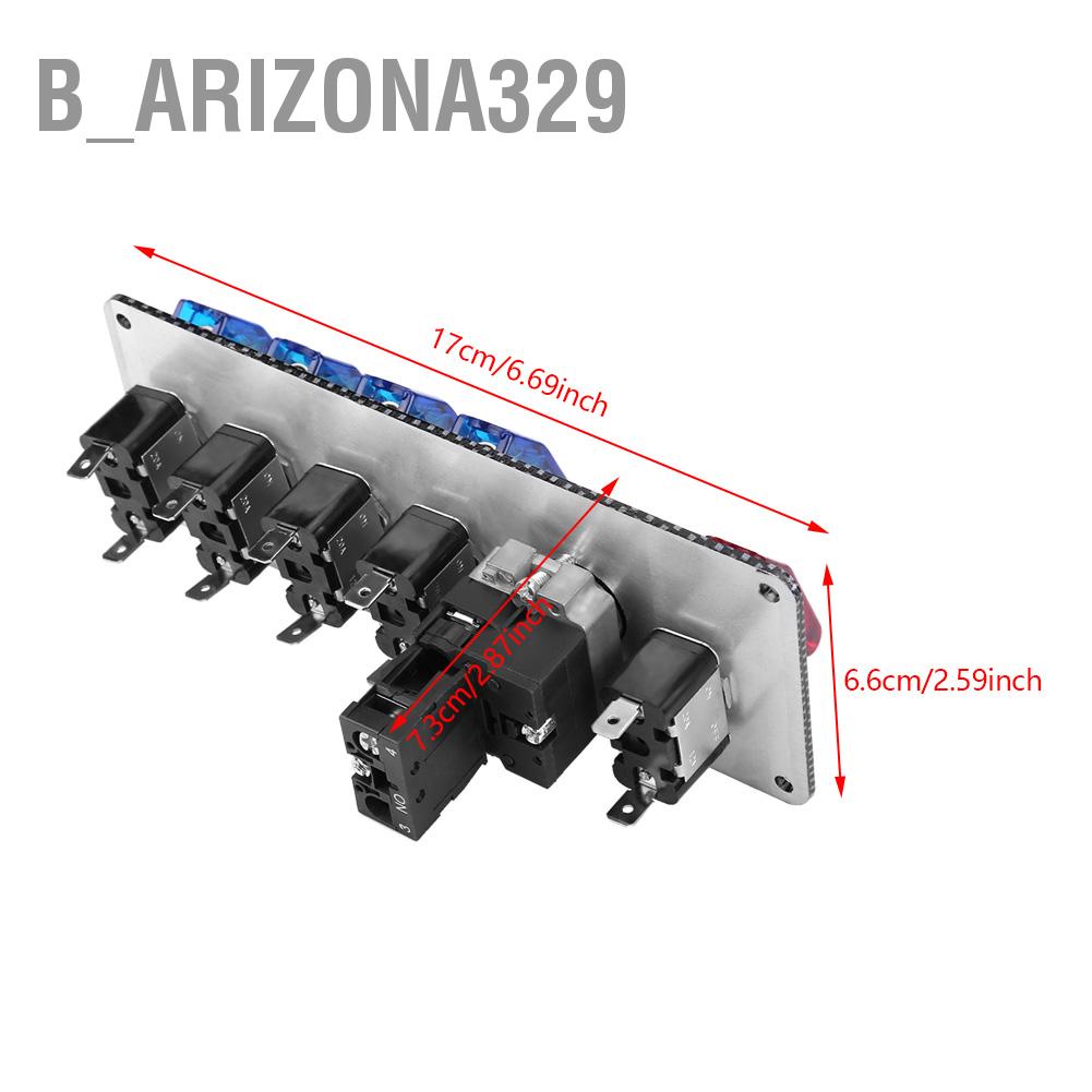 arizona329-6-in-1-ชุดแผงสวิตช์ควบคุมปุ่มสตาร์ทเครื่องยนต์-12v-สําหรับรถแข่ง