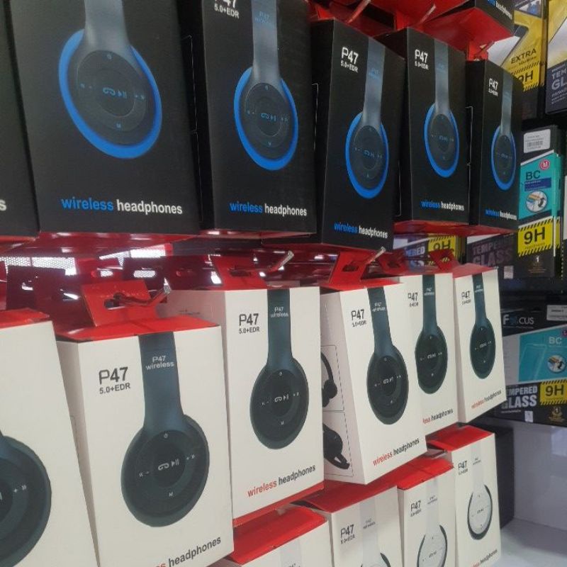 p47-แท้หูฟัง-p47-5-0-edr-wireless-ของแท้-อุปกรณ์ครบกล่อง-headphone-ทีไมค์ในตัว-เชื่อมต่อไร้สาย-สามารถต่อสายได้-เบสหนัก