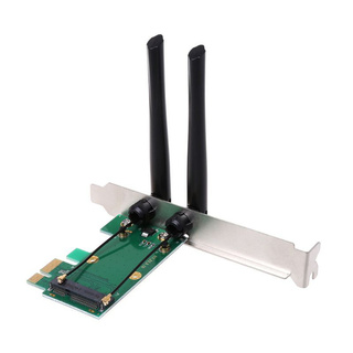 ภาพหน้าปกสินค้าPCIE การ์ดเครือข่ายไร้สาย Wifi ขนาดเล็ก PCI-E แบบด่วน ไปยัง PCI-E อะแดปเตอร์ 2 เสาอากาศ ซึ่งคุณอาจชอบสินค้านี้