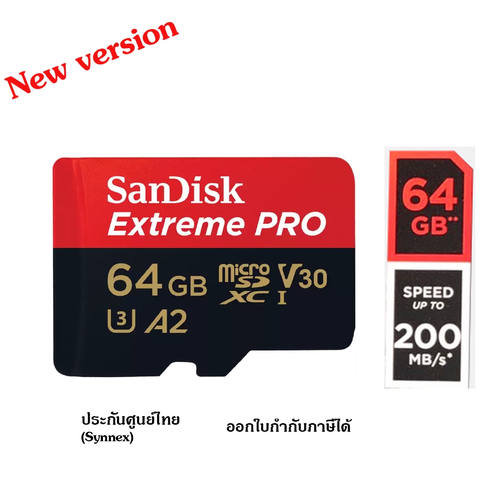 ภาพหน้าปกสินค้าSanDisk Extreme PRO MicroSDXC UHS-I 64GB Card
