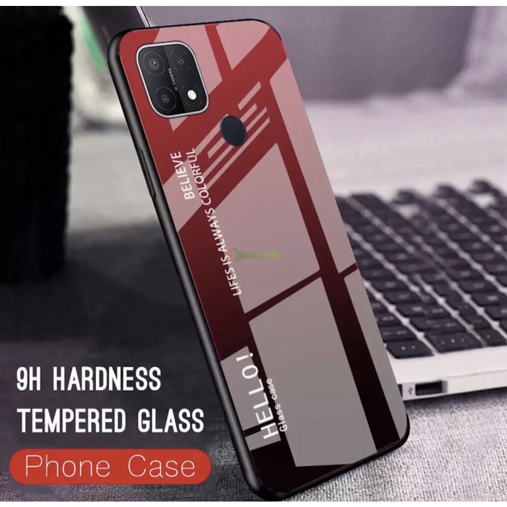 พร้อมส่ง Case Realme C21y เคสกระจกไล่สี เรียวมี ขอบนิ่ม เคสกัน 