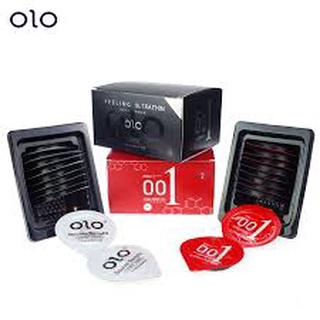 ถุงยางอนามัย olo (10ชิ้น/1กล่อง) แบบบาง ขนาด 0.01 มิล **ไม่ระบุชื่อสินค้าหน้ากล่อง**