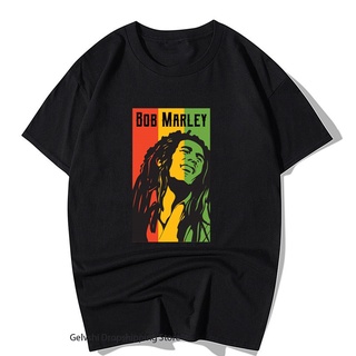 เสื้อยืดโอเวอร์ไซส์เสื้อยืด ผ้าฝ้าย พิมพ์ลาย Rapper Bob Marley แฟชั่นฤดูร้อน สไตล์ฮิปฮอป สําหรับผู้ชาย และผู้หญิงS-3XL