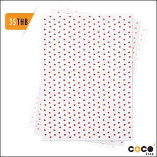 ผ้าสักหลาด แบบแข็ง(Polyester Felt) สกรีนลาย มีให้เลือก 6 สี 10 ลาย ขนาดA4 (ลายหัวใจสีแดง)