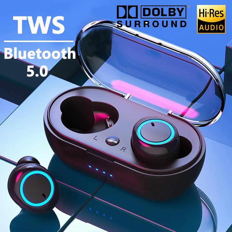 ภาพหน้าปกสินค้าหูฟังบลูทูธไร้สาย TWS Bluetooth 5.0 Earbuds Bass Stereo Sound หูฟังกีฬา หูฟังออกกำลังกาย เปิดและเชื่อมต่ออัตโน
