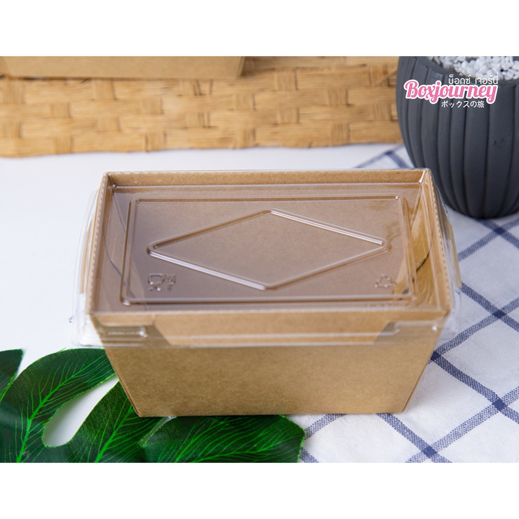 boxjourney-กล่องอาหารกระดาษคราฟพร้อมฝา-ขนาด-600-2100ml-50-ใบ-แพ็ค