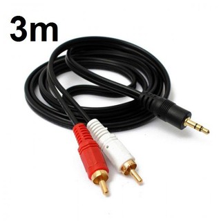 3.5mm 1/8  Jack Mini plug TO 2 RCA Male Stereo Phono Audio Speaker Adapter Cable 3M