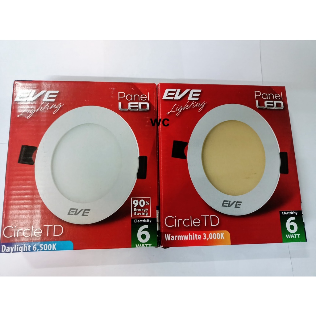 โคมดาวน์ไลท์หน้ากลม-4นิ้ว-led-6-วัตต์-daylight-eve-lighting-รุ่น-panel-light-6w-dl-สีขาว