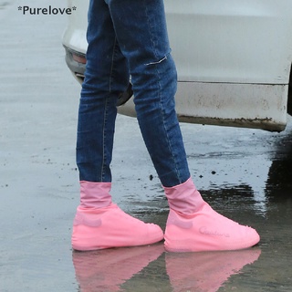 Purelove รองเท้าบูท กันฝน กันน้ํา ซิลิโคน กันลื่น สําหรับทุกเพศ กลางแจ้ง