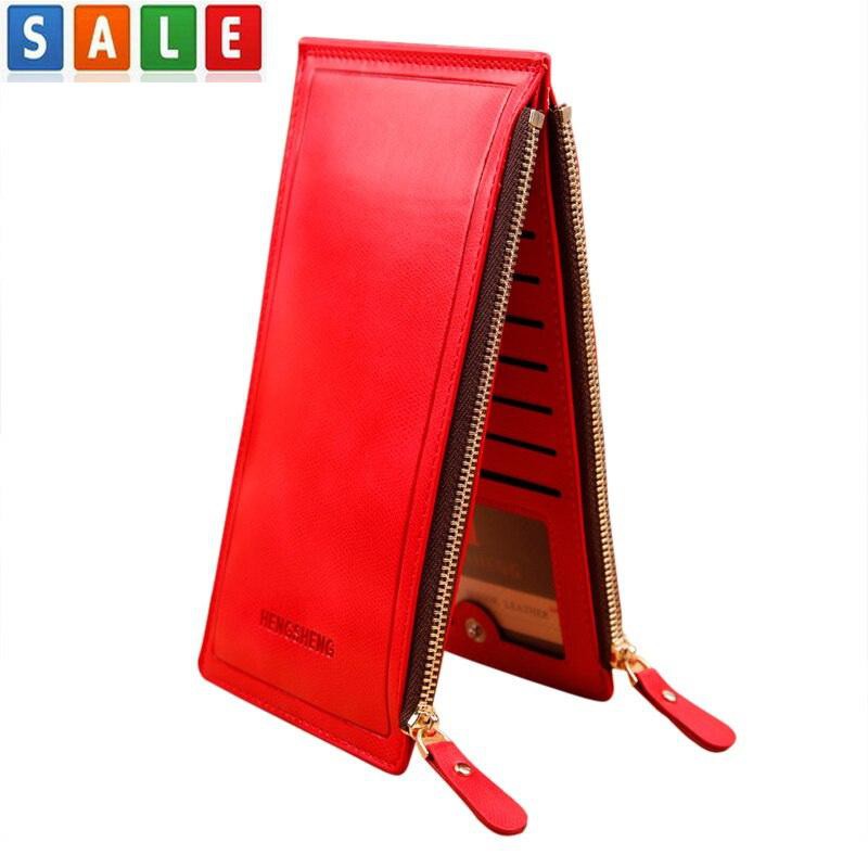 fin-1-กระเป๋าเงิน-กระเป๋าเงินใบยาว-double-zip-casual-long-wallet-purse-no-0864-สีแดง