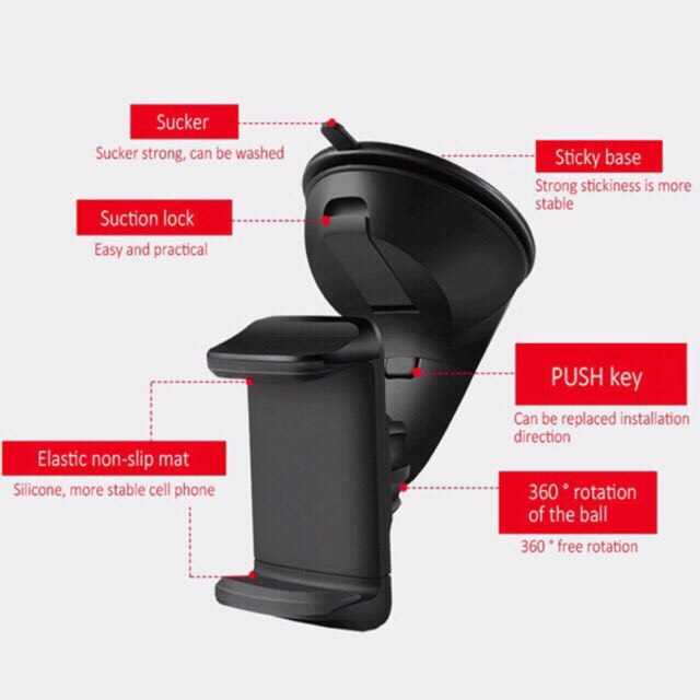 ที่ยึดจับมือถือในรถยนต์-car-holder-mobile-silicone-sucker-cup