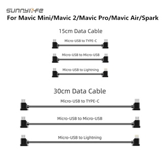 สายเคเบิลข้อมูล 15 ซม./30 ซม. สำหรับ DJI Mini SE/ Mavic Mini/ Mavic 2/ Mavic Pro/Mavic Air/Spark Wire Flex Line Micro-USB TYPE C IOS Android
