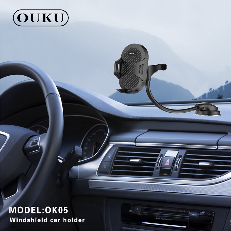 ภาพหน้าปกสินค้าNew OUKU OK05 Windshield Car Phone Holder ที่วางโทรศัพท์มือถือในรถยนต์ ติดกระจกในรถยนต์ พร้อมส่ง จากร้าน fa0635048437 บน Shopee