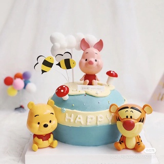 ป้ายท็อปเปอร์ ลายการ์ตูนดิสนีย์หมีพูห์น่ารัก สําหรับตกแต่งเค้กวันเกิด