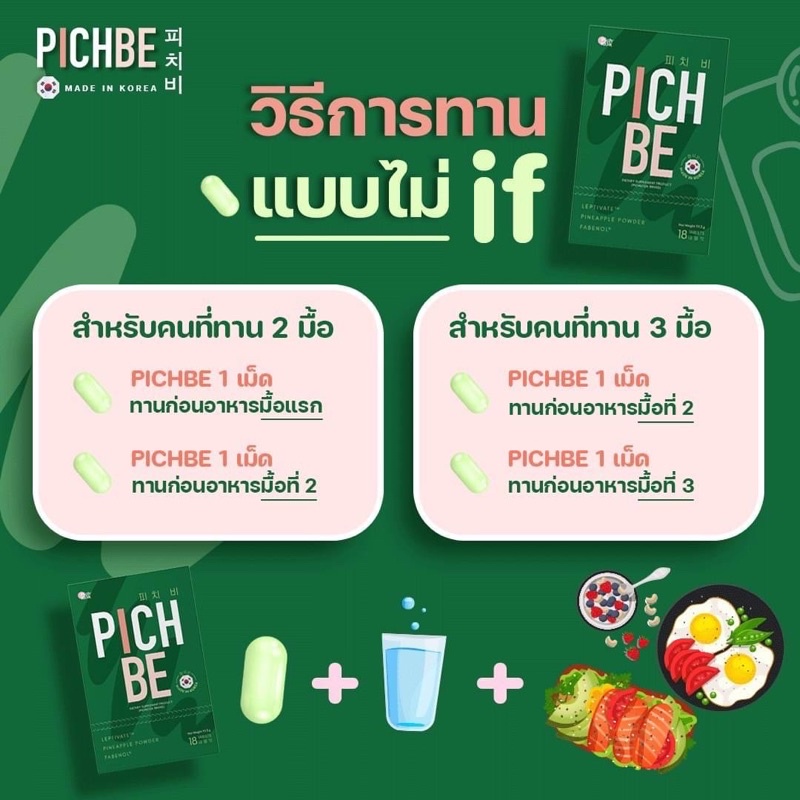 ภาพสินค้าพีชบี PIchbe by pichlook เจ้าแรกในไทย ตัวช่วย ลดหุ่น คุมหิว หุ่นกระชับ ทำ IF ลดน้ำหนัก ทานได้ ของแท้ จากร้าน teenoi.skin บน Shopee ภาพที่ 3