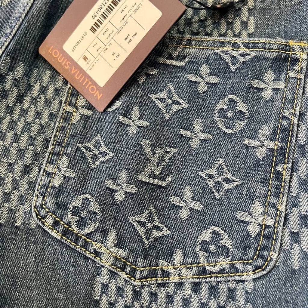 louis-vuitton-lv2-x-nigo-giant-damier-waves-monogram-melted-denim-jeans-กางเกงยีนส์ขายาว-ทรงกระบอก-หลุยส์-โมโนแกรม-ตาราง