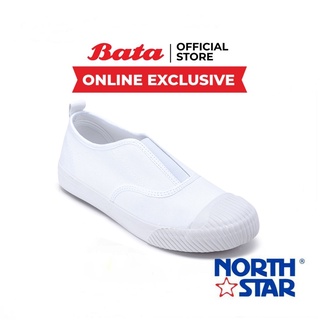 สินค้า Bata (Online Exclusive) บาจา ยี่ห้อ North Star รองเท้าสนีคเคอร์ รองเท้าผ้าใบแบบสวม รองเท้าผ้าใบสลิปออน Slip-on Shoes สำหรับผู้ชาย รุ่น Karston สีขาว 8201027