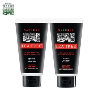 Tea Tree ที ทรี โฟมล้างหน้า ฟอร์เมน สำหรับผู้ชาย ขนาด 4.8 ออนซ์ 2 หลอด (โฟมล้างหน้า, Facial Foam For Men)