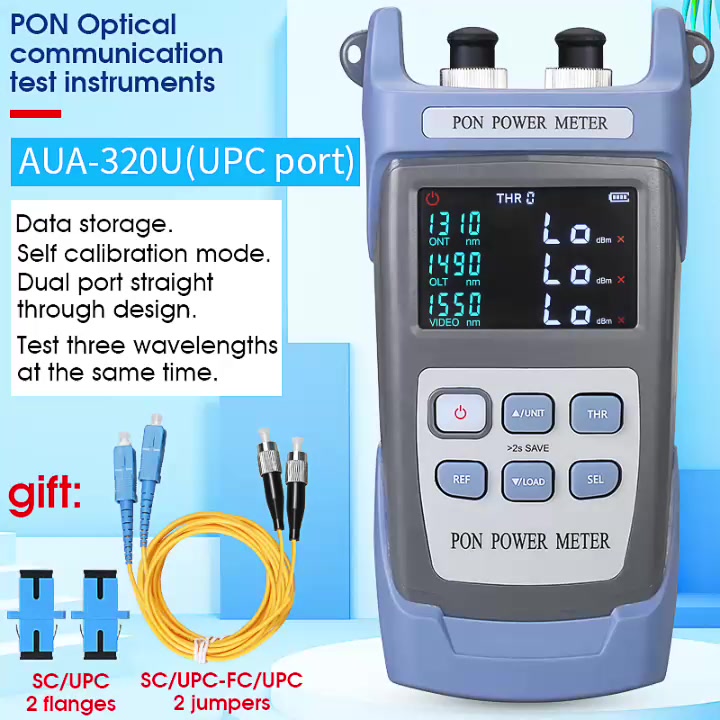 aua-320u-aua-320a-เครื่องวัดพลังงานออปติคอล-แบบพกพา-การทดสอบพลังงานออปติคอลออนไลน์-สําหรับ-pon-เครือข่ายความละเอียดสูง