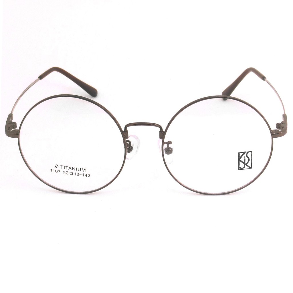 titanium-100-แว่นตา-รุ่น-1107-สีน้ำตาล-กรอบเต็ม-ขาข้อต่อ-วัสดุ-ไทเทเนียม-สำหรับตัดเลนส์-กรอบแว่นตา-eyeglasses