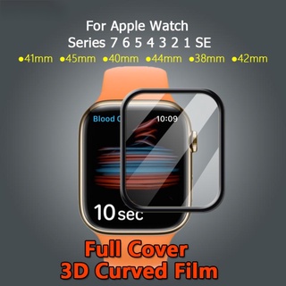 ฟิล์มป้องกันรอยหน้าจอสําหรับ Apple Watch Series 7 6 5 4 3 2 1 Se 41mm 45mm 40mm 44mm 38mm 42mm