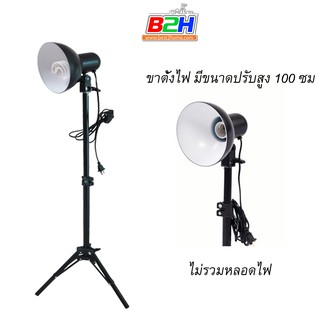 ขาตั้งไฟ Light Stand 100cm with Lamp Holders พร้อมโคมไฟ 1 ชุด