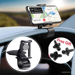 [แถมฟรี คลิปหนีบช่องลม 3 ชิ้น] EXP ที่วางโทรศัพท์ในรถยนต์, ขายึดแผงหน้าปัดแบบหมุนได้, ที่วางโทรศัพท์แบบหมุนได้ 360 องศา