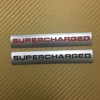 โลโก้ * Supercharged เพลท งานอลูมิเนียม  ขนาด* 1.8 x 11 cm ราคาต่อชิ้น