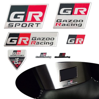 1 ชิ้น 3D อลูมิเนียม GR GAZOO RACING / GR SPORT โลโก้ตราสัญลักษณ์ ตกแต่งหน้าต่างอัตโนมัติ สําหรับ Toyota Corolla C-HR RZ RC RS Prius