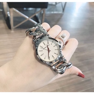 (ผ่อน0%) นาฬิกา Michael Kors Womens Lady Nini Chain Watch MK4637 ✔️หน้าปัด 35 มม. สายโซ่ สแตนเลส สีเงิน