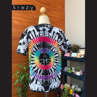 เสื้อมัดย้อม Krezy ลายก้นหอย วงกลมสายรุ้ง เสื้อมัดย้อมสีสดใส สีไม่ตก ใส่แล้วเด่น เสื้อยืด เสื้อ cotton 100%