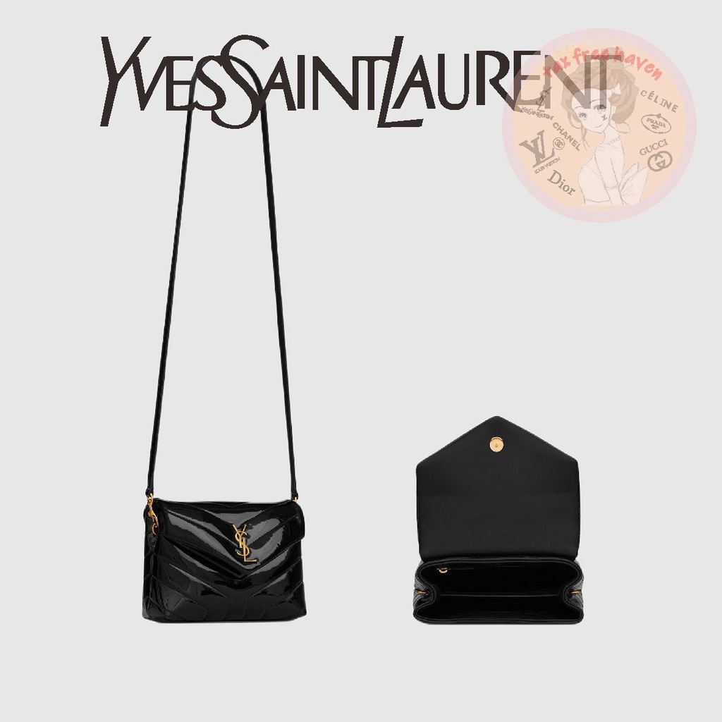 shopee-ราคาต่ำสุด-ของแท้-100-yves-saint-laurent-brand-new-loulou-กระเป๋าสะพายหนังสีดำขนาดเล็กพร้อม-y-quilting