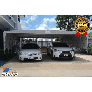 โรงจอดรถสำเร็จรูปพับเก็บได้ CARSBRELLA รุ่น TWIN A สําหรับรถยนต์ขนาดเล็กถึงขนาดกลางสามารถจอดรถได้ 2-3 คัน