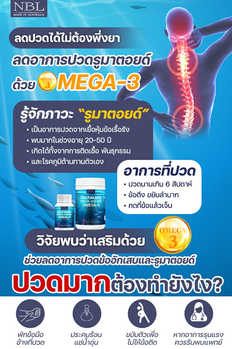 รูปภาพรายละเอียดของ NBL Odourless Fish Oil 1000 MG OMEGA-3 (400 Capsules)