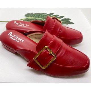 B_Shoes Lana Style in Red รองเท้าเพื่อสุขภาพ พื้นบุนิ่ม ใส่ทั้งวันไม่มีกัด