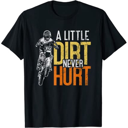 เสื้อยืดผู้ชาย-เสื้อเชิ้ต-ท็อปส์-สกปรกเล็กน้อย-ไม่เคยเจ็บ-เสื้อยืด-ลายวิบาก-dirt-bike-s-5xl