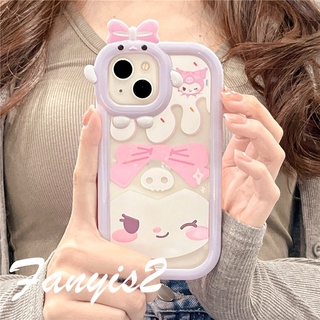 เคสโทรศัพท์มือถือแบบนิ่ม ใส กันรอยเลนส์กล้อง ลายการ์ตูนโบว์น่ารัก สําหรับ iPhone 14 Plus 13 12 11 Pro Max X XR Xs Max 7 8 Plus SE 2020