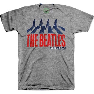 เสื้อยืดวงดนตรี【🔥🔥】100%cotton เสื้อยืดผู้ชาย The Beatles Distressed Abbey Road Adult T-Shirt men เสื้อ ยืด ผู้ชาย คอกล