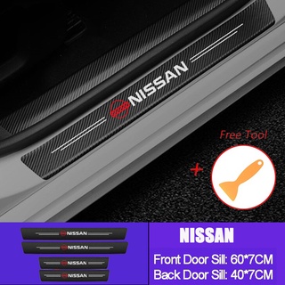 1 ชุดมี​ 4 แผ่น Nissan สติกเกอร์​ กันรอยชายบันได​ กันรอยบันไดรถ แผ่นกันรอย​ กันรอยขีดข่วน​ รถยนต์​ นิสสัน