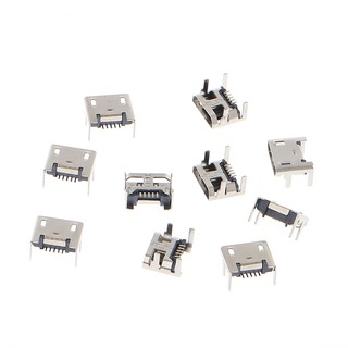 สินค้า ไมโคร USB Type B 5 Pin ตัวเมีย ซ็อกเก็ตเชื่อมต่อ SMD 10 ชิ้น