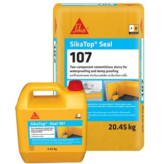 ซีเมนต์กันซึม SIKA TOPSEAL107 (A+B) 25 กิโลกรัม เคมีภัณฑ์ก่อสร้าง วัสดุก่อสร้าง CEMENT ใช้งานง่าย ใช้แปรง หรือเกรียงฉาบ