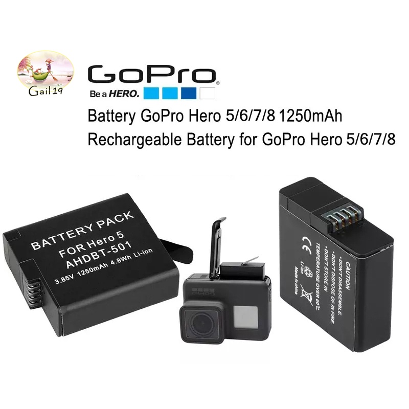 Batteria Sostitutiva ABPAK-001 / AHDBT-001 / AHDBT-002 Per GoPro Hero, HD Hero E Hero 2
