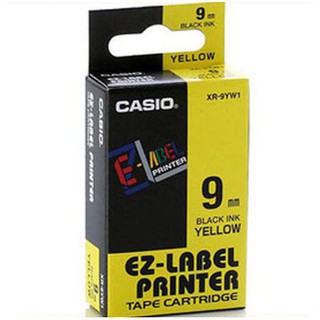 เทปพิมพ์อักษร Casio XR-9YW1 - 9 mm. ตัวอักษรดำพื้นเหลือง