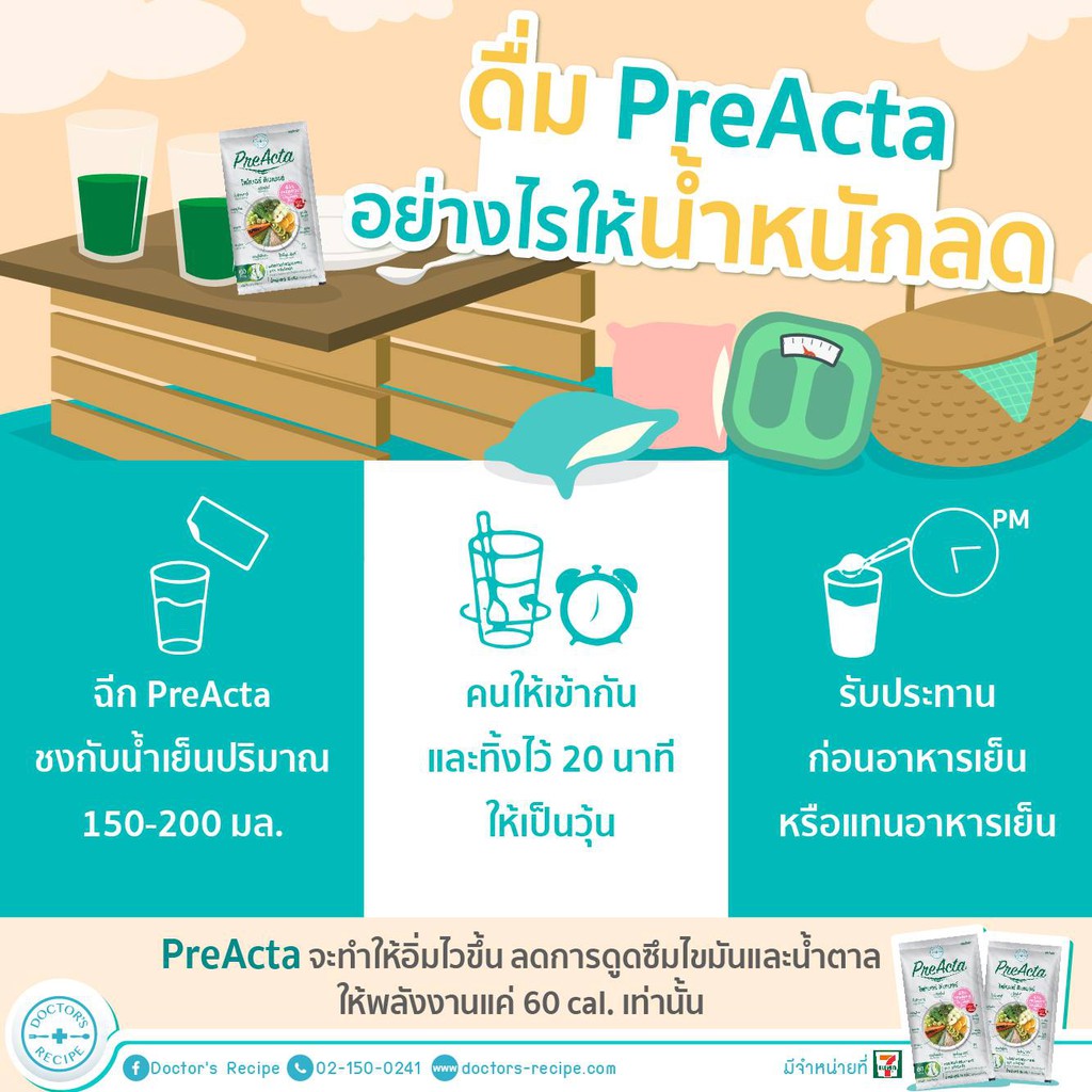 PreActa fiber dinner detox (1 กล่อง : 6 ซอง ) | Shopee Thailand