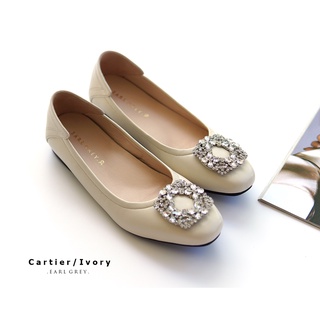 EARL GREY รองเท้าหนังแกะแท้  รุ่น Cartier series in Ivory