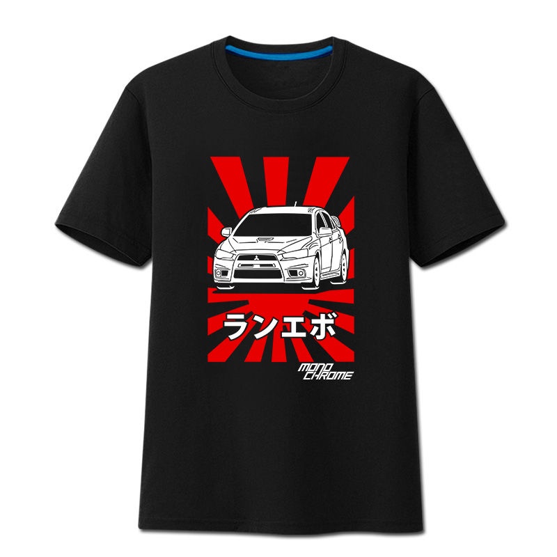 เสื้อยืดโอเวอร์ไซส์roma-shijie-mitsubishi-lancer-evolution-วัฒนธรรมรถยนต์-mitsubishi-evo-เสื้อยืดรถยนต์-faith-god-mens-4
